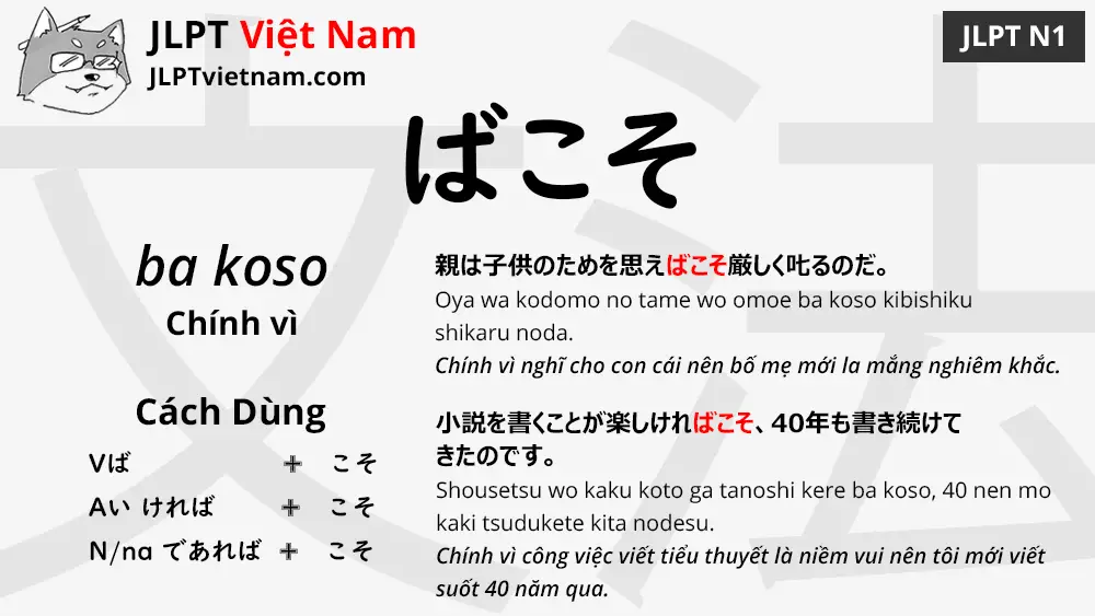 Học Ngữ Pháp JLPT N1 ばこそ ba koso JLPT Sensei Việt Nam