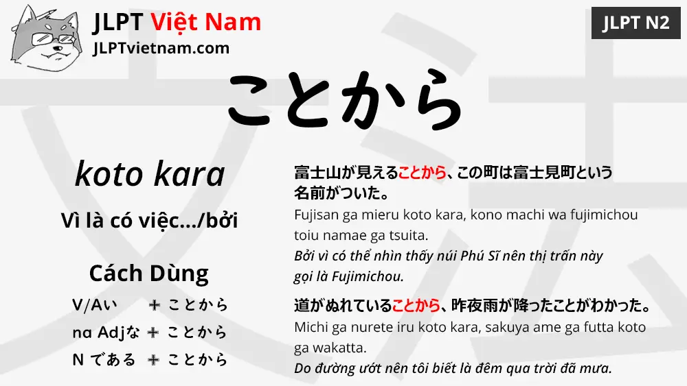 Học Ngữ Phap Jlpt N2 ことから Koto Kara Jlpt Sensei Việt Nam