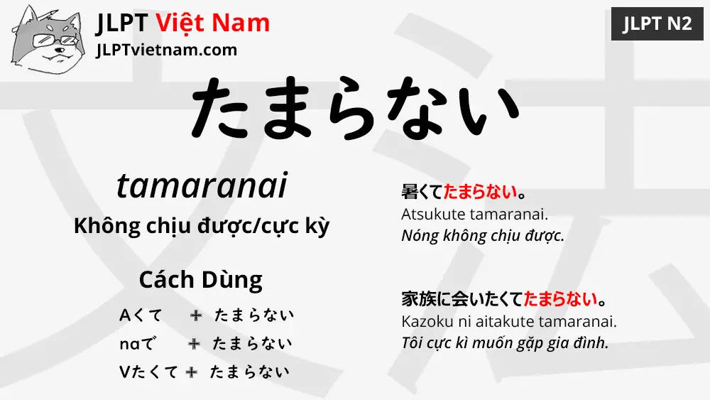 Học Ngữ Phap Jlpt N2 たまらない Tamaranai Jlpt Sensei Việt Nam