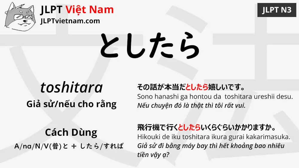 Học Ngữ Phap Jlpt N3 としたら Toshitara Jlpt Sensei Việt Nam