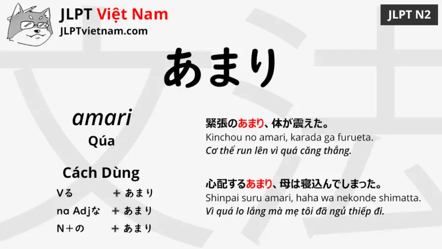 Học Ngữ Pháp JLPT N2: あまり (amari) - JLPT Sensei Việt Nam