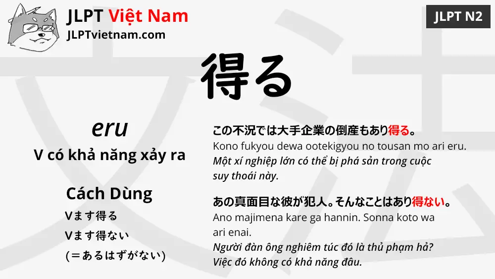 Học Ngữ Phap Jlpt N2 得る Eru Jlpt Sensei Việt Nam