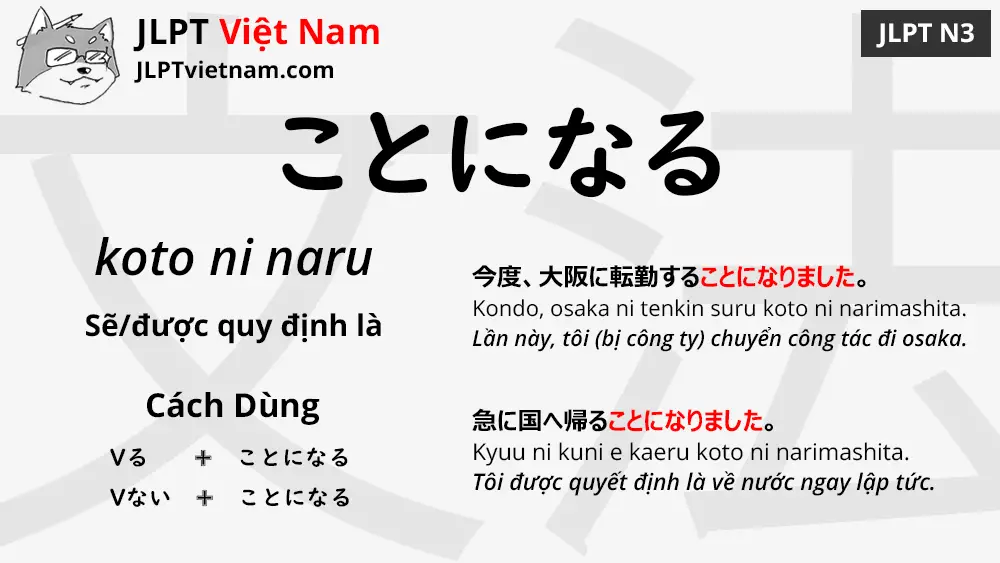 Học Ngữ Phap Jlpt N3 ことになる Koto Ni Naru Jlpt Sensei Việt Nam