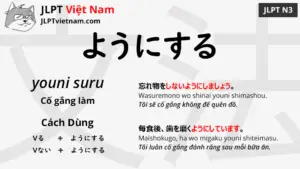 jlpt-N3-ngữ-pháp-ようにする-youni-suru-ý-nghĩa-ví-dụ