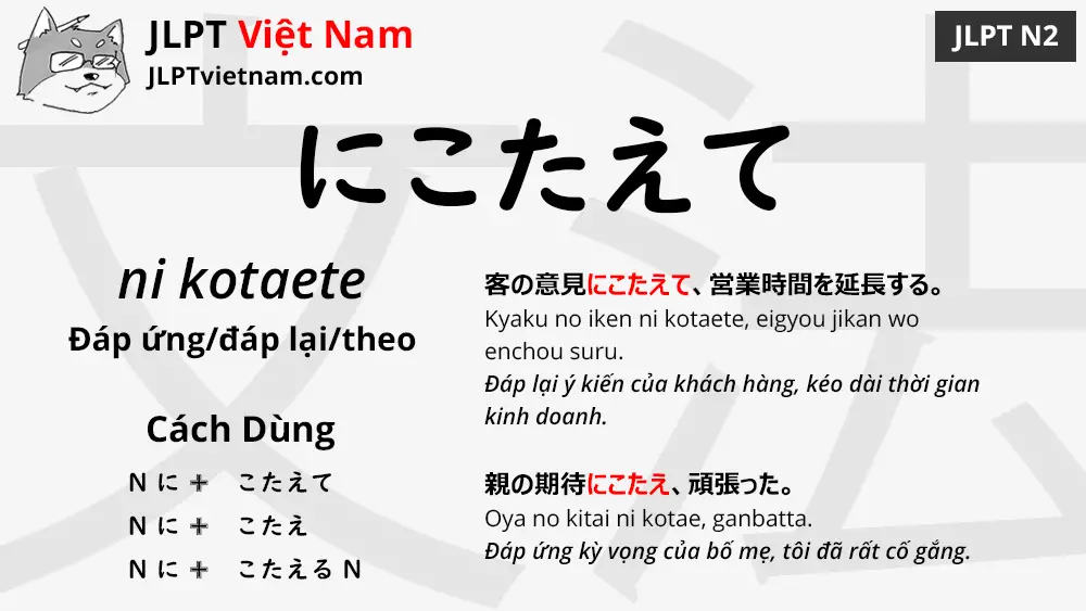 Học Ngữ Pháp JLPT N2: にこたえて (ni kotaete) - JLPT Sensei Việt Nam