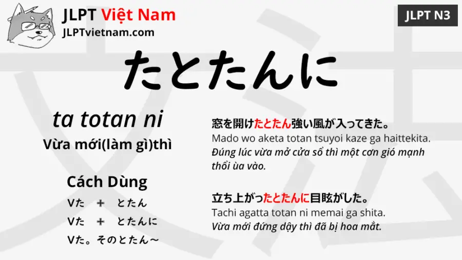 Học Ngữ Phap Jlpt N3 たとたんに Ta Totan Ni Jlpt Sensei Việt Nam