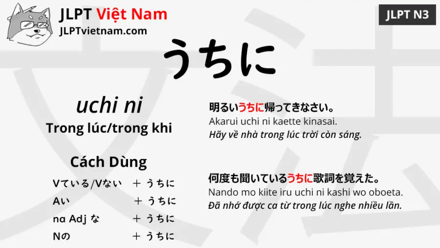 Học Ngữ Phap Jlpt N3 うちに Uchi Ni Jlpt Sensei Việt Nam