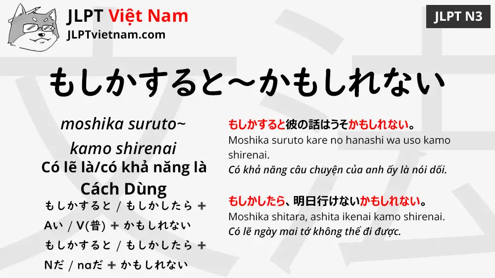 Học Ngữ Phap Jlpt N3 もしかすると かもしれない Moshika Suruto Kamo Shirenai Jlpt Sensei Việt Nam