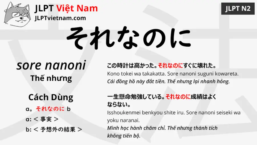 Học Ngữ Phap Jlpt N2 それなのに Sore Nanoni Jlpt Sensei Việt Nam