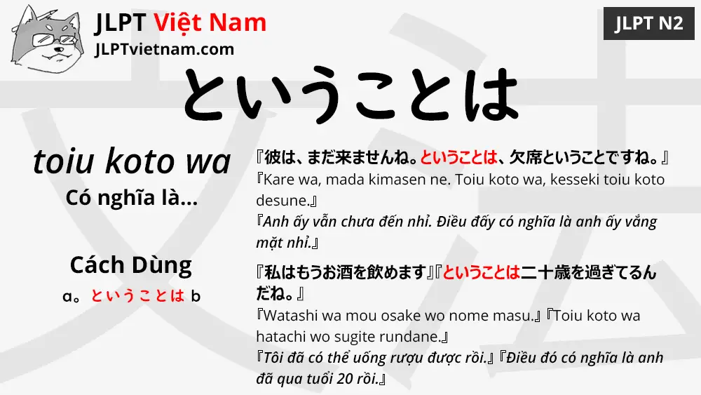 Học Ngữ Pháp JLPT N2: ということは (toiu koto wa) - JLPT Sensei Việt Nam