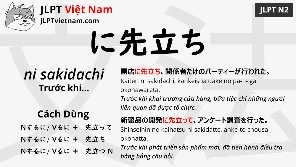 Học Ngữ Phap Jlpt N2 に先立ち Ni Sakidachi Jlpt Sensei Việt Nam