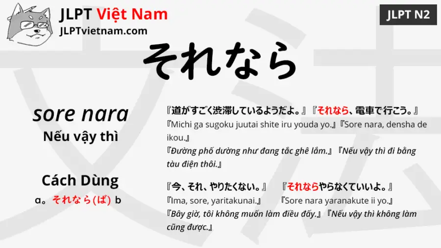 Học Ngữ Pháp JLPT N2: それなら (sore nara) - JLPT Sensei Việt Nam