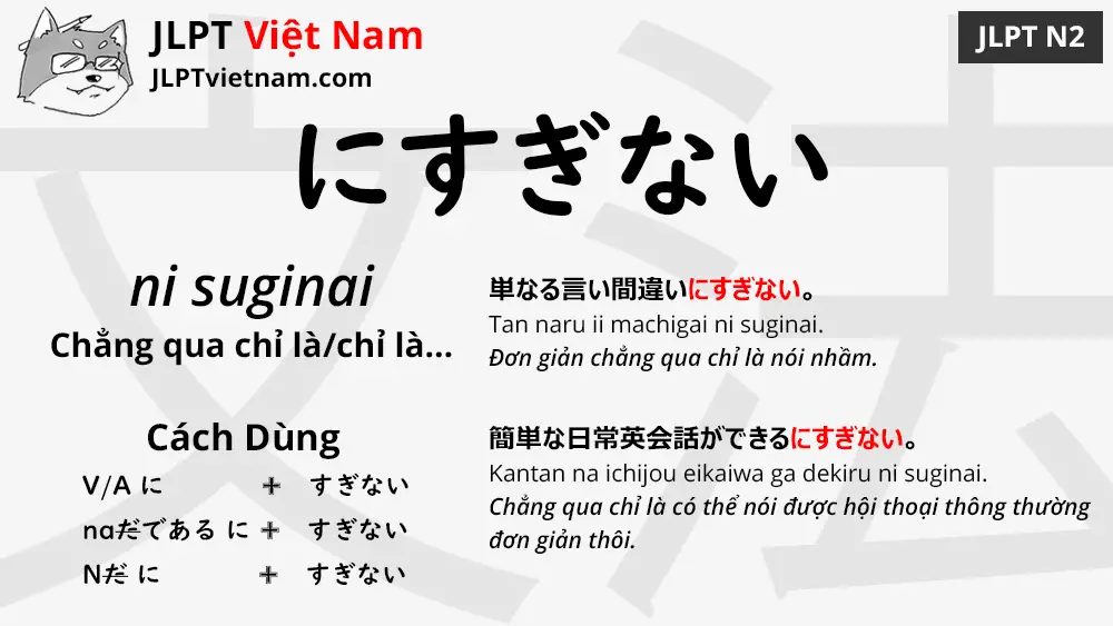 Học Ngữ Phap Jlpt N2 にすぎない Ni Suginai Jlpt Sensei Việt Nam