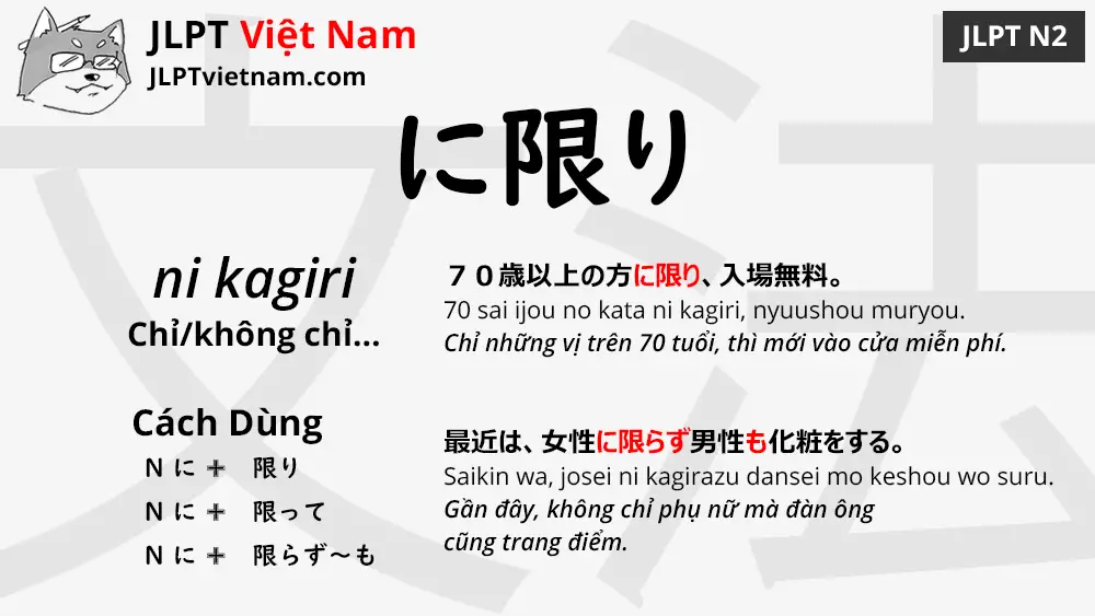 Học Ngữ Phap Jlpt N2 に限り Ni Kagiri Jlpt Sensei Việt Nam