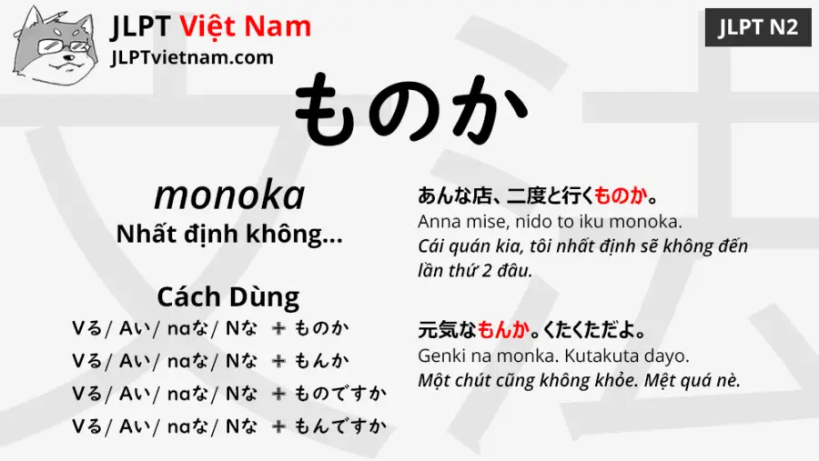 Học Ngữ Phap Jlpt N2 ものか Monoka Jlpt Sensei Việt Nam