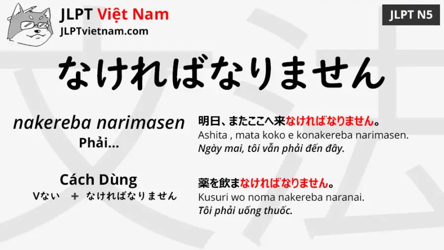 Học Ngữ Phap Jlpt N5 なければなりません Nakereba Narimasen Jlpt Sensei Việt Nam